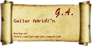 Galler Adrián névjegykártya