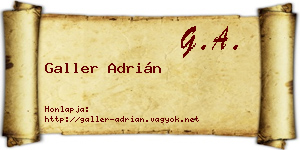 Galler Adrián névjegykártya
